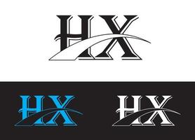 Plantilla de imagen vectorial de diseño de logotipo o icono de letra inicial hx vector