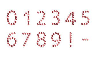 Numbers from Christmas ball. Festive font or decoration for New Year and Christmas or winter holiday. Vector flat illustration