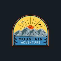 Mountain Illustration, Outdoor Adventure. Vector Badge Design For T-shirt Prints, Posters, And Other Uses.