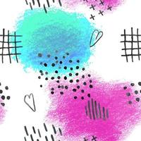 Vector modern seamless background with colorful hand drawn abstract pencil spots, doodles. Use it for wallpaper, textile print, pattern fills, surface texture, wrapping paper, design of presentation