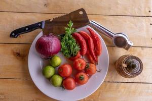 Ingredients for hot sauce photo