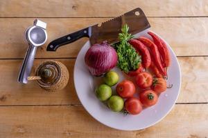 Ingredients for hot sauce photo