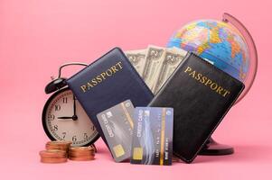 passport Save money for traveling and doing business around the world. photo