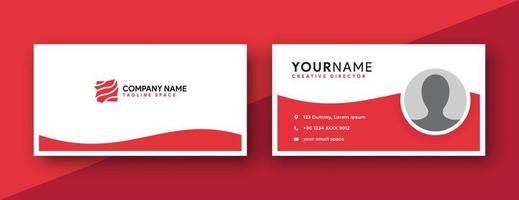 double sided business card design template. red business card design . simple and modern design . vector illustration