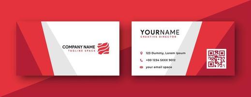 double sided business card design template. red business card design . simple and modern design . vector illustration