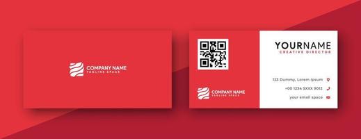 double sided business card design template. red business card design . simple and modern design . vector illustration