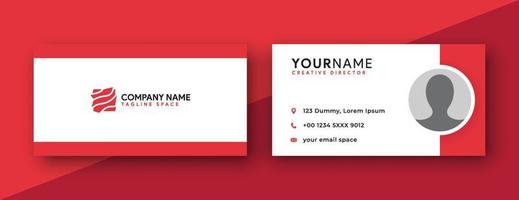 double sided business card design template. red business card design . simple and modern design . vector illustration