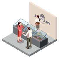 Jewelry Shop Isometric Composition vector