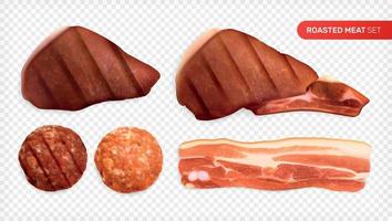 Roasted Meat Realistic Set vector