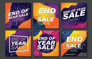 End of Year Sale Social Media Posts vector