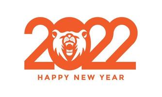 2022 feliz año nuevo geométrico con tigre plano