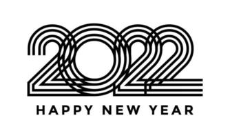 2022 happy new year lines design geometric vector