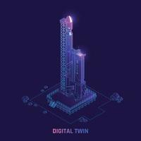 Digital Twin Technology Isometric Background vector