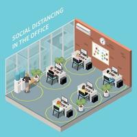 Office Social Distancing Composition vector