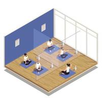 Gym Workout Isometric Composition vector