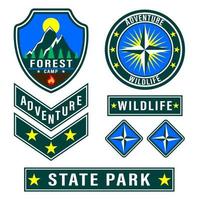 Patch Forest camp set vector
