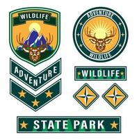 Patch Forest camp set vector