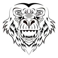 monkey head tattoo vector