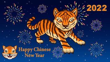 Tiger 2022 Chinese New Year Background vector