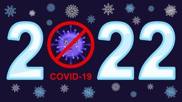 COVID 19 ice number 2022 new year vector