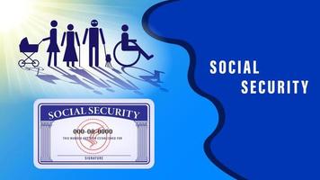 Social security card flat background vector
