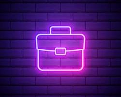 Portfolio sketch neon icon. Simple thin line, outline vector of education icons for ui and ux, website or mobile application isolated on brick wall.