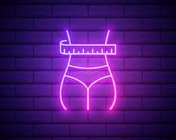 women waist line neon icon. Elements of Beauty and Cosmetics illustration icon. Signs and symbols can be used for web, logo, mobile app, UI, UX on brick wall background. vector