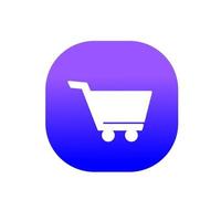 Shopping cart button icon vector