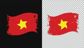 Vietnam Flag With Watercolor Paint Brush vector