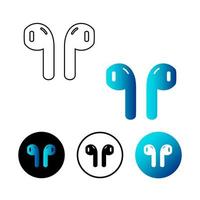 Creative Earbuds Icon Illustration vector