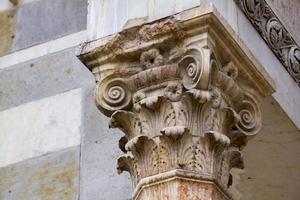 Closeup of the antique decorative pillar photo