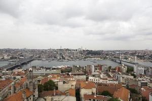 ISTANBUL, TURKEY, JUNE 21, 2019 - Aerial view at houses and public buildings at Istanbul, Turkey. Istanbul is a major city in Turkey with more than 15 million citizens. photo