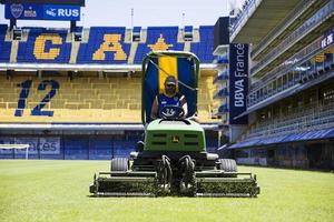 BUENOS AIRES, ARGENTINA, JANUARY 20, 2018 - Lawnmower from La bombonera stadium in Buenos aires, Argentina. It is Boca Juniors owned stadium and was built at  1938. photo