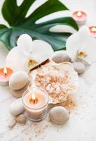 Spa products with orchids photo