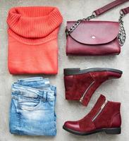 Womens clothing, bag , boots photo