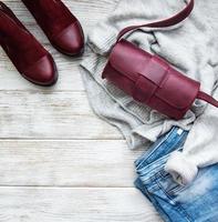 Womens clothing, bag , boots photo