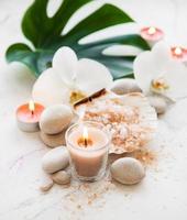 Spa products with orchids photo