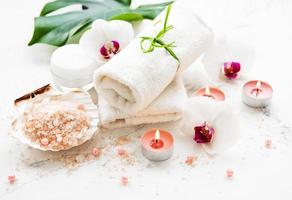 Spa products with orchids photo