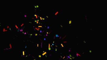 many colorful rainbow confetti sparkle abstract texture overlays glitter golden particles on black. photo