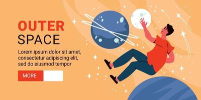 banner horizontal del espacio exterior vector