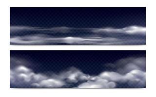 conjunto realista de nubes de niebla vector