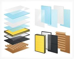 conjunto realista de materiales laminados vector