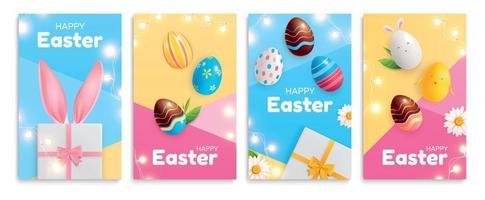 conjunto de composiciones verticales de pascua vector