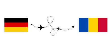 Vuelo y viaje desde Alemania a Moldavia en avión de pasajeros concepto de viaje vector