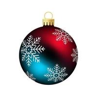 Rainbow Christmas tree toy or ball in blue and red color vector