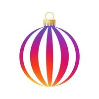 Rainbow Christmas tree toy or ball Volumetric and realistic color illustration vector