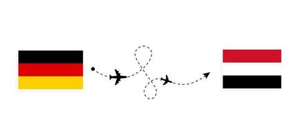 vuelo y viaje desde alemania a egipto en avión de pasajeros concepto de viaje vector