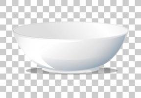 White plain bowl on grid background vector
