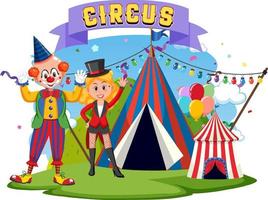 Circus theme park on isolated background vector