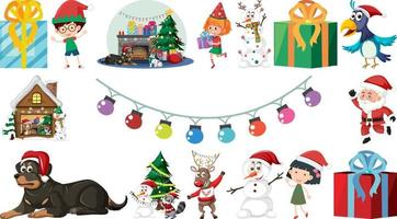 Isolated Christmas Objects And Elements Set vector